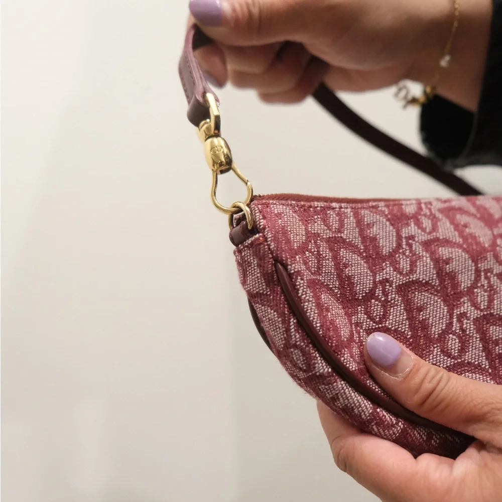 Dior Maroon Monogram Saddle Shoulder Bag - Picture 8 of 11